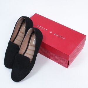 Kelly & Katie PEYTON Loafers Black Suede Almond Toe Flat Shoes Women’s Size 8 M